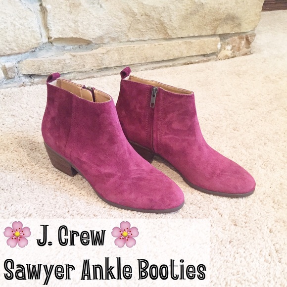 🌸 J. Crew Sawyer Ankle Boots 🌸 Hot Wine Color 🌸
