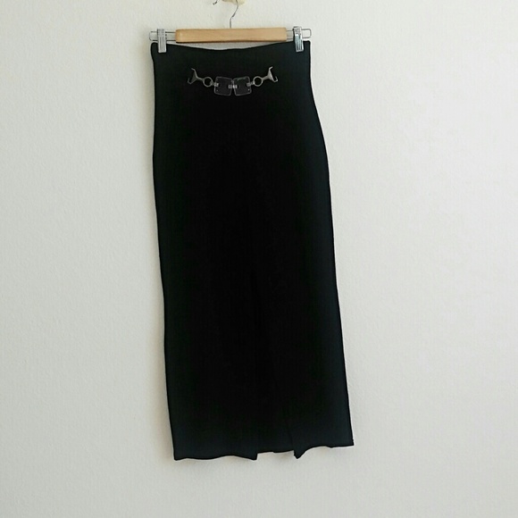 Black cotton skirt made in France