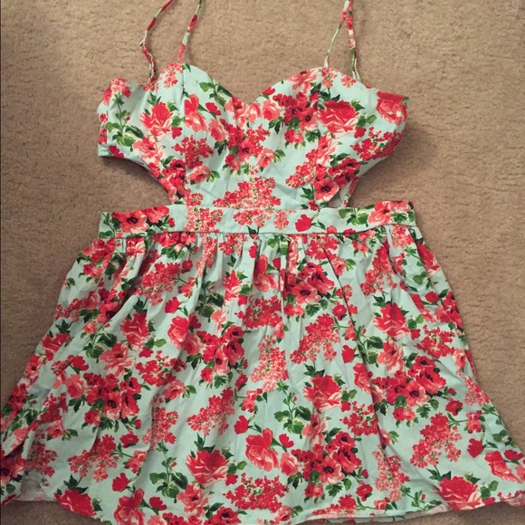 Cut out floral dress