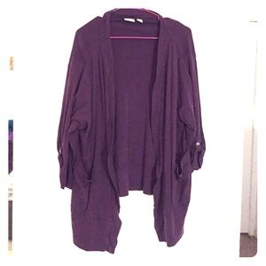 Long purple cardigan