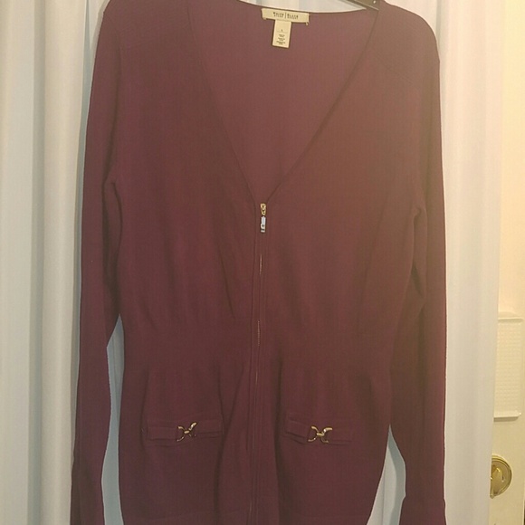 WHBM Plum Cardigan Sweater
