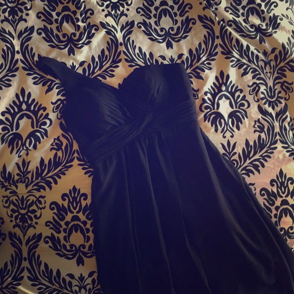 Black floor-length one shoulder dress - size 8