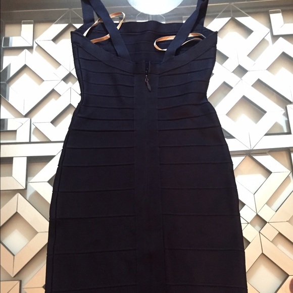 NWOT Auth Herve Leger Navy Blue Dress XS - Picture 2 of 4