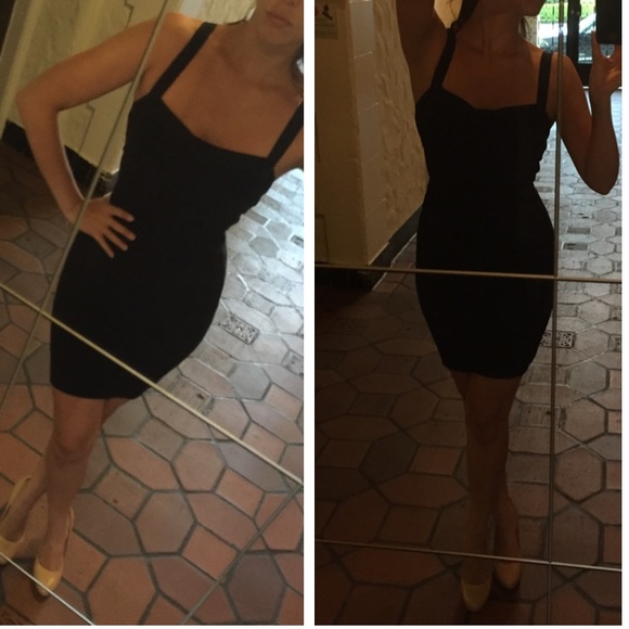 NWOT Auth Herve Leger Navy Blue Dress XS - Picture 3 of 4