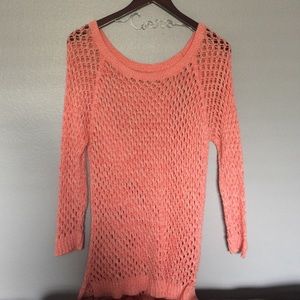 Open knit sweater tunic