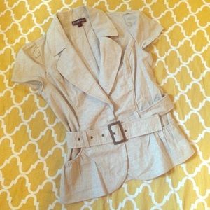 Rampage linen short sleeve jacket