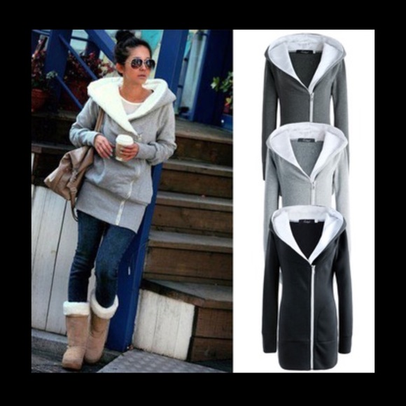 Double Zipper Faux Fur Hoodie