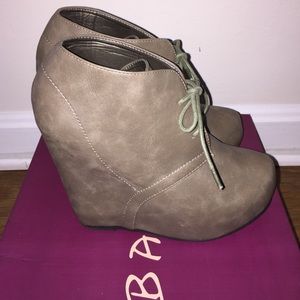 Platform Wedge Lace Up Bootie