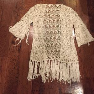 Gimmicks Fringe Lace Cardigan