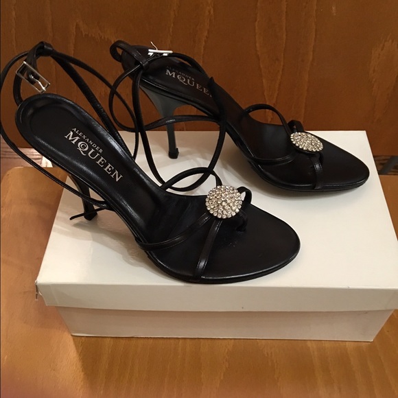 Alexander McQueen black sandals size 37 - Picture 1 of 2