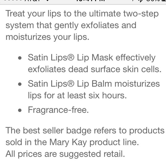 Mary Kay Satin Lips Set.  Includes lip mask & balm - Picture 3 of 3