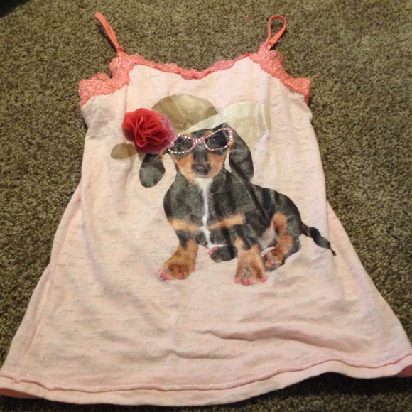 Pink dog tank top with built in bra