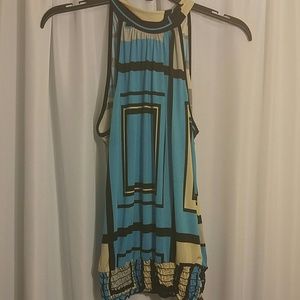 Geometric print sleeveless tank top