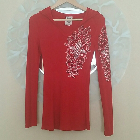 Red Hoodie with bling.