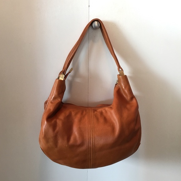 Sondra Roberts Light Brown Leather Hobo Purse