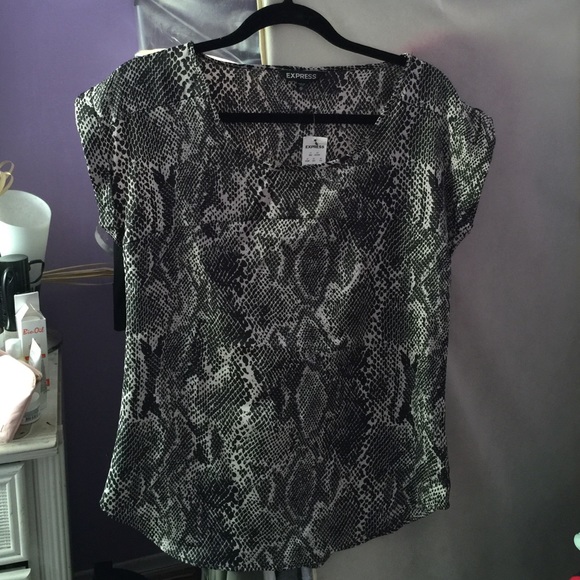 Express Tops - Express Snakeskin Print Dress shirt