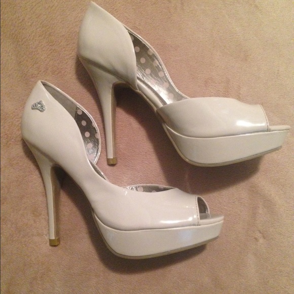 Fergalicious Nude Peep Toe Heels