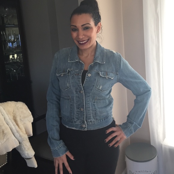 Denim distressed jacket