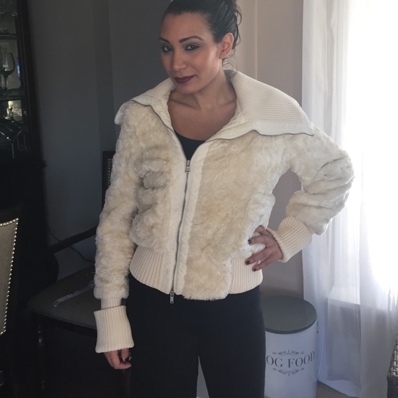 Faux fur ivory winter coat
