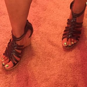 Brown Leather Sexy Sandals-PRICE FIRM