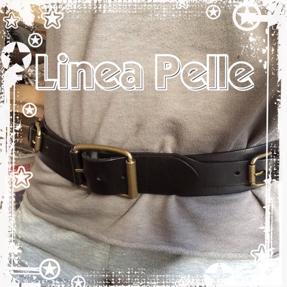 Authentic Linea Pelle Black Leather Belt
