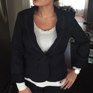 Black blazer with lace detail