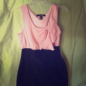Forever 21 pink and black cocktail dress with bow