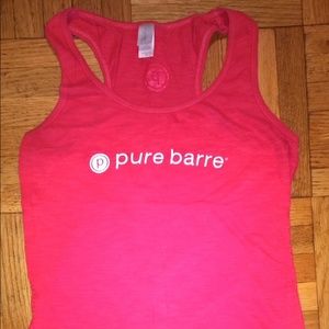 Pure Barre pink racerback burnout tank size medium