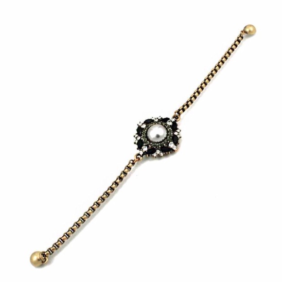 Handmade Glass & Pearl Vintage Style Bracelet