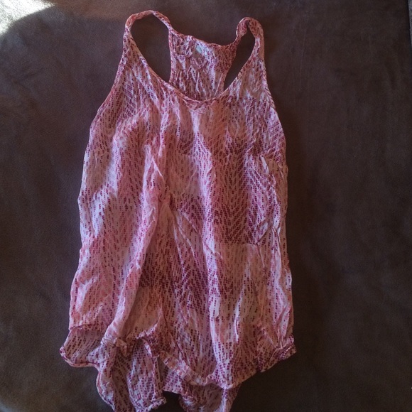 Pink Purple and White Tank Top