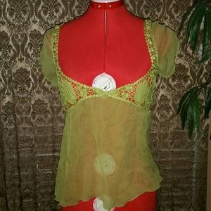 Miss Sixty Sheer Silk Top