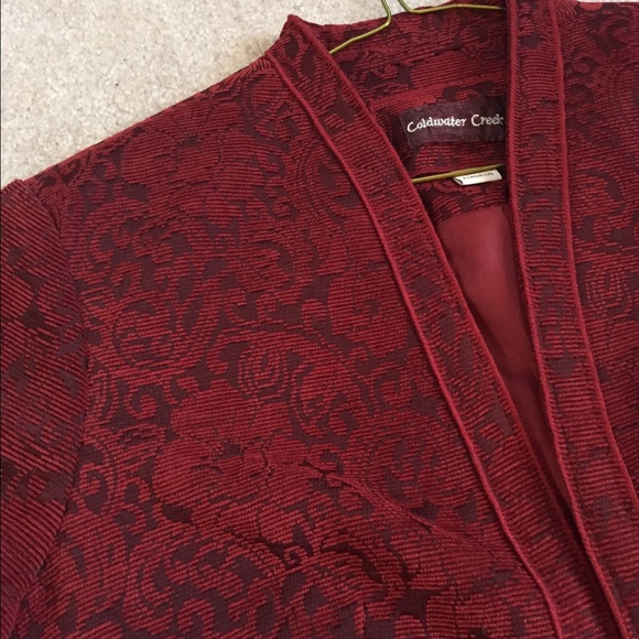 Coldwater Creek Red Floral Jacket Blazer PM 10-12 - Picture 2 of 4