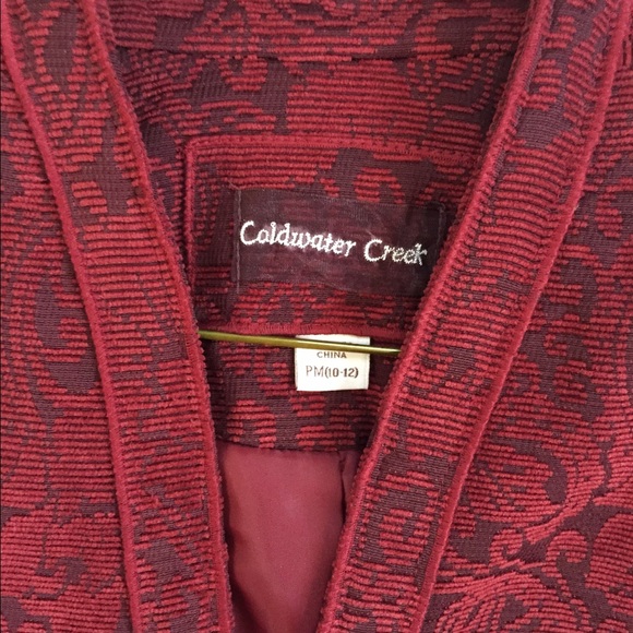 Coldwater Creek Red Floral Jacket Blazer PM 10-12 - Picture 4 of 4