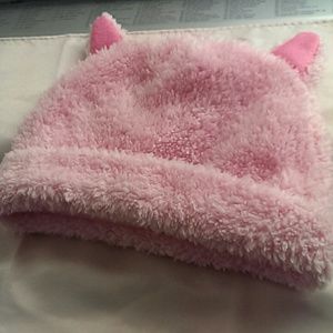 Pink Fluffy Cat Beanie