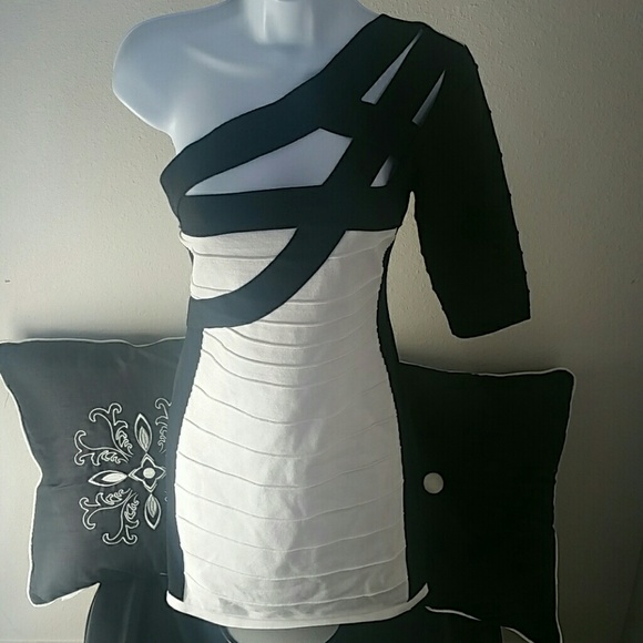 Bandage one shoulder dress