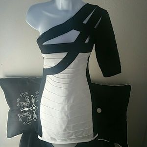 Bandage one shoulder dress