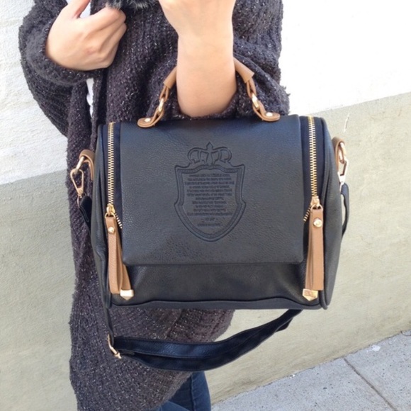 Black Leather Crossbody NWT