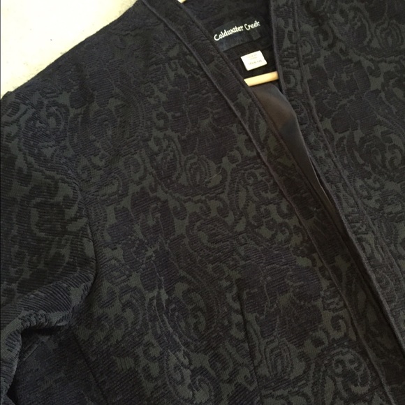 Coldwater Creek M 10-12 black floral Blazer - Picture 2 of 4