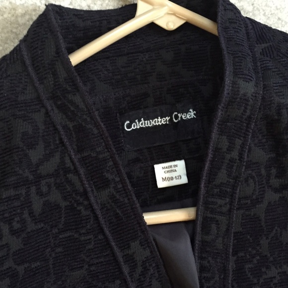 Coldwater Creek M 10-12 black floral Blazer - Picture 4 of 4