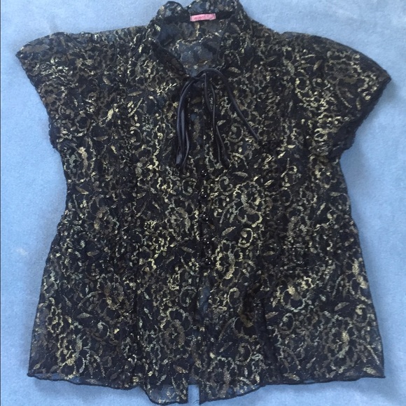 Black/Gold sheer blouse