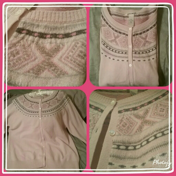 Lucky Brand pink embellished cardigan