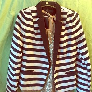 Worthington black and white striped blazer