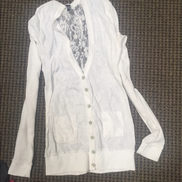white lace cardigan