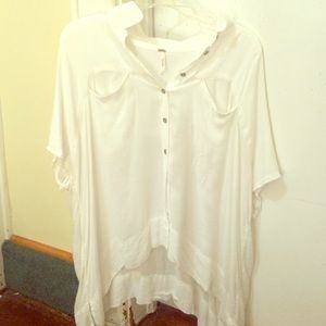 Free People Oversized White Blouse