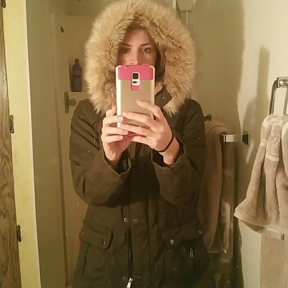 Army green winter coat