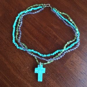 Turquoise Cross Necklace