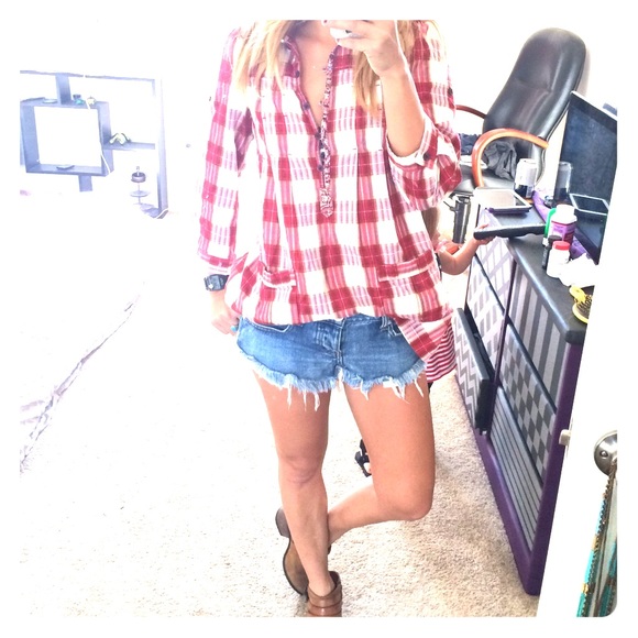 Free People plaid tunic