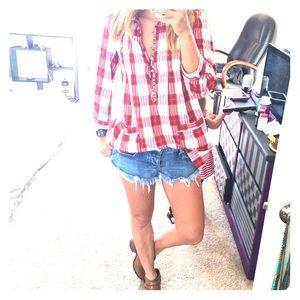 Free People plaid tunic