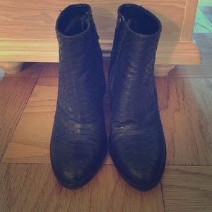 Leather Python Embossed Booties