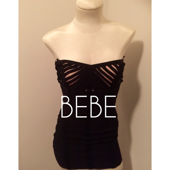BEBE strapless bandage dress